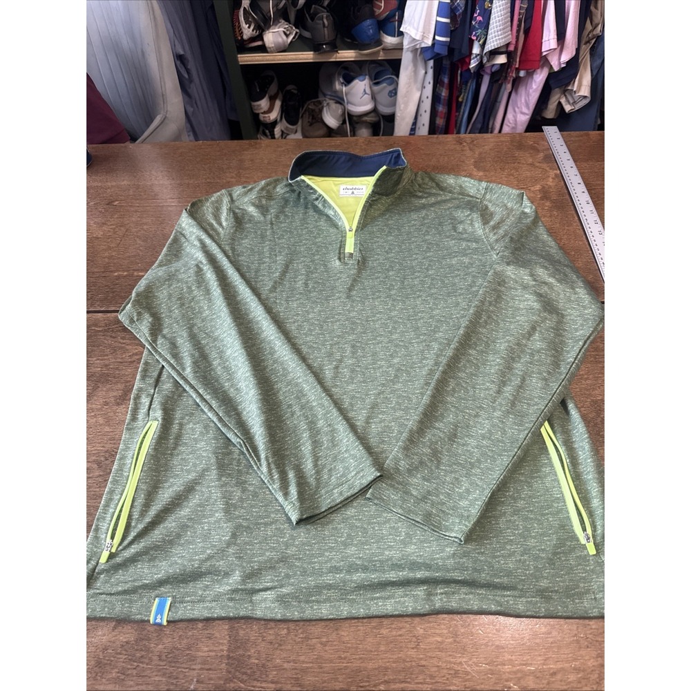 Chubbies Shirt Mens M Green Movementum 1/4 Zip Pullover Lightweight Stretch